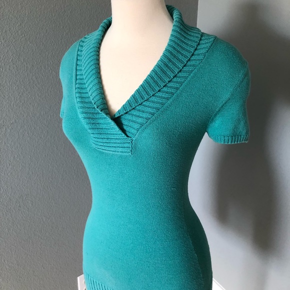 BCBG MaxAzria Cowl V-Neck Knit Sweater Blouse - Picture 13 of 16